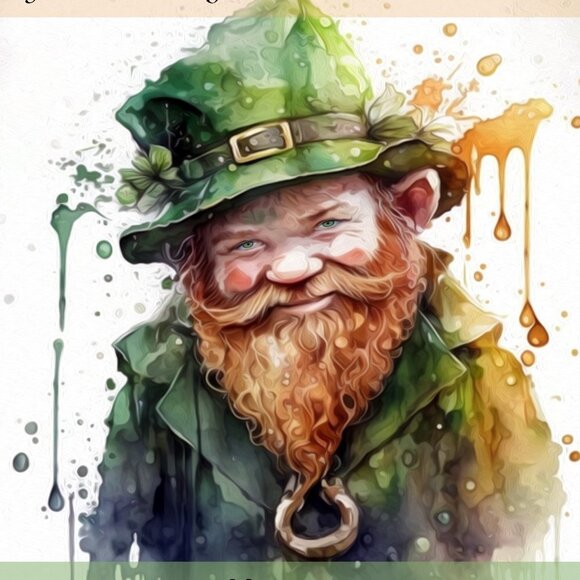 11x14 St. Patricks Day Leprechaun Irish Blessing‎ Watercolor Oil Painting Print - Picture 3 of 7